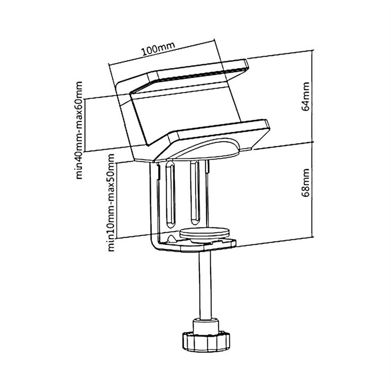Image secondaire de Maclean MC-808 Support de Table Support de Bureau pour Bande d'alimentation Support de Fixation Organisateur Universel
