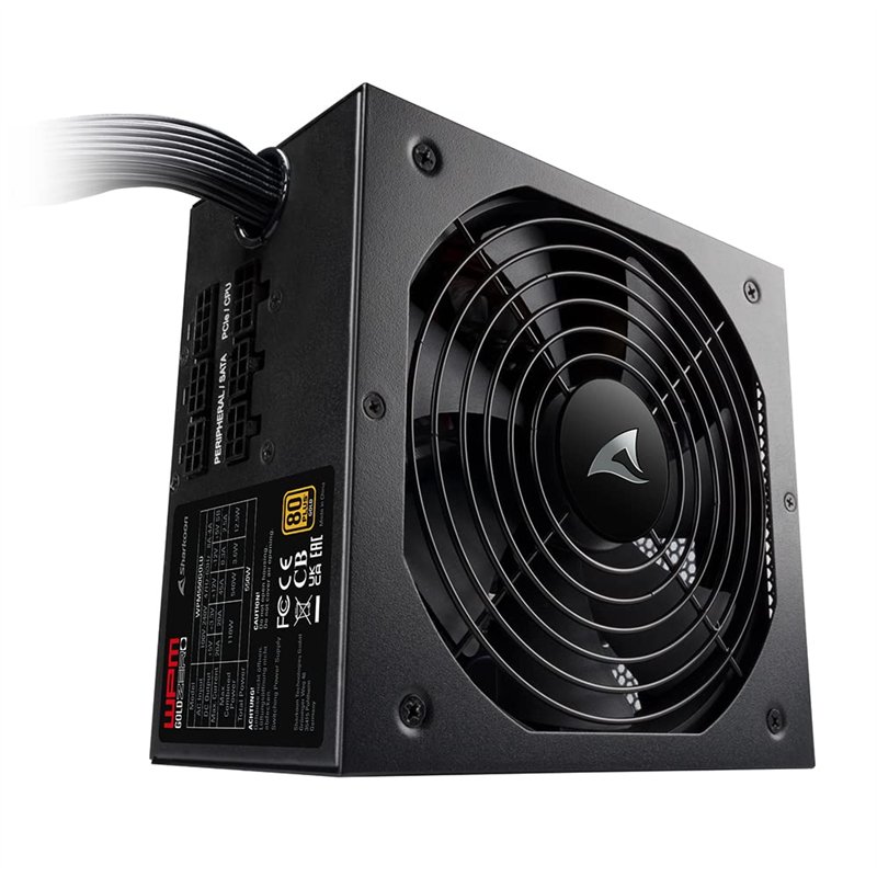 Sharkoon WPM Gold Zero 550 W - Alimentation PC, certifié PLUS GOLD, semi-modulaire