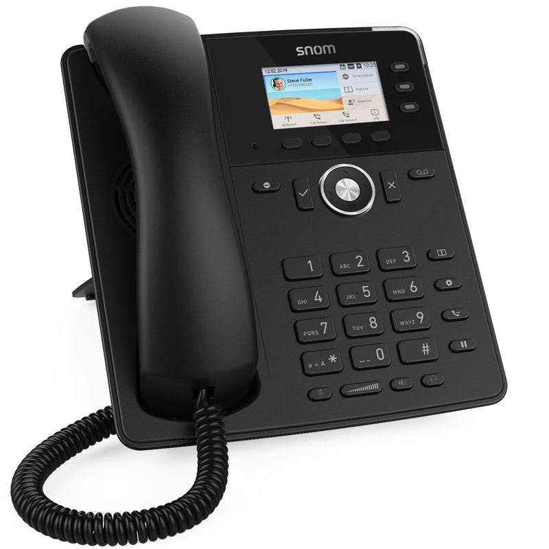 Snom D717 Téléphone Fixe sans Fil - Écran Couleur TFT 2,7-3 Touches Programmables - Port USB - Capteur Luminosité - Disponible en Noir