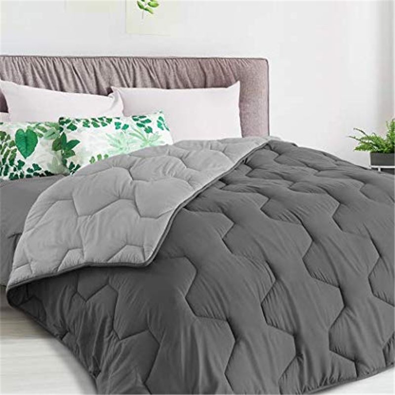 Image secondaire de IDMarket - Couette 220x240 CM Abby Bicolore Gris Clair et Gris 300 GR