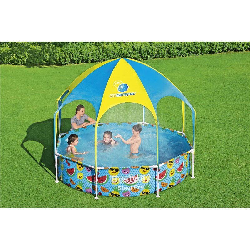 Image secondaire de Bestway 56432 Piscine Steel Pro™ avec parasol Splash-in-shade ronde 244 x 51 cm