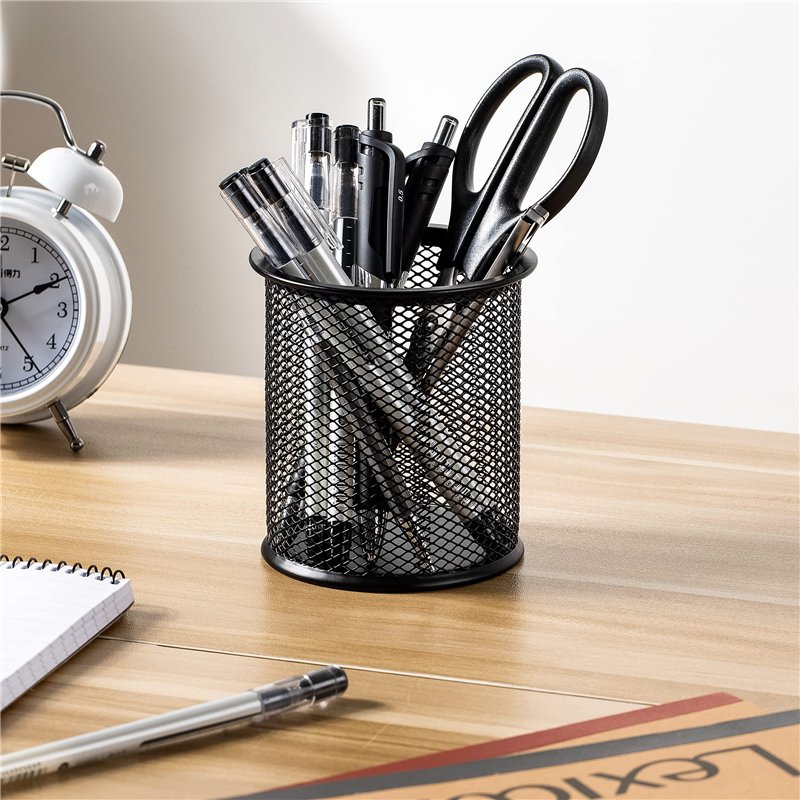 Image secondaire de Amazon Basics Tasse à stylos en maille métallique, 1 unités, lot de 1, noir