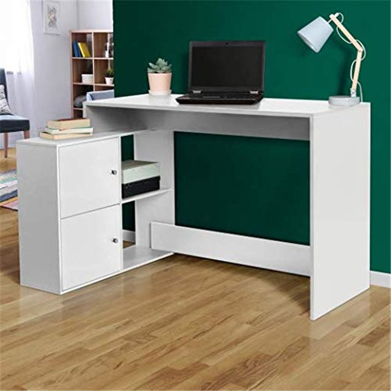 Image secondaire de IDMarket - Bureau d'angle en Forme de L BOB avec Portes Blanc