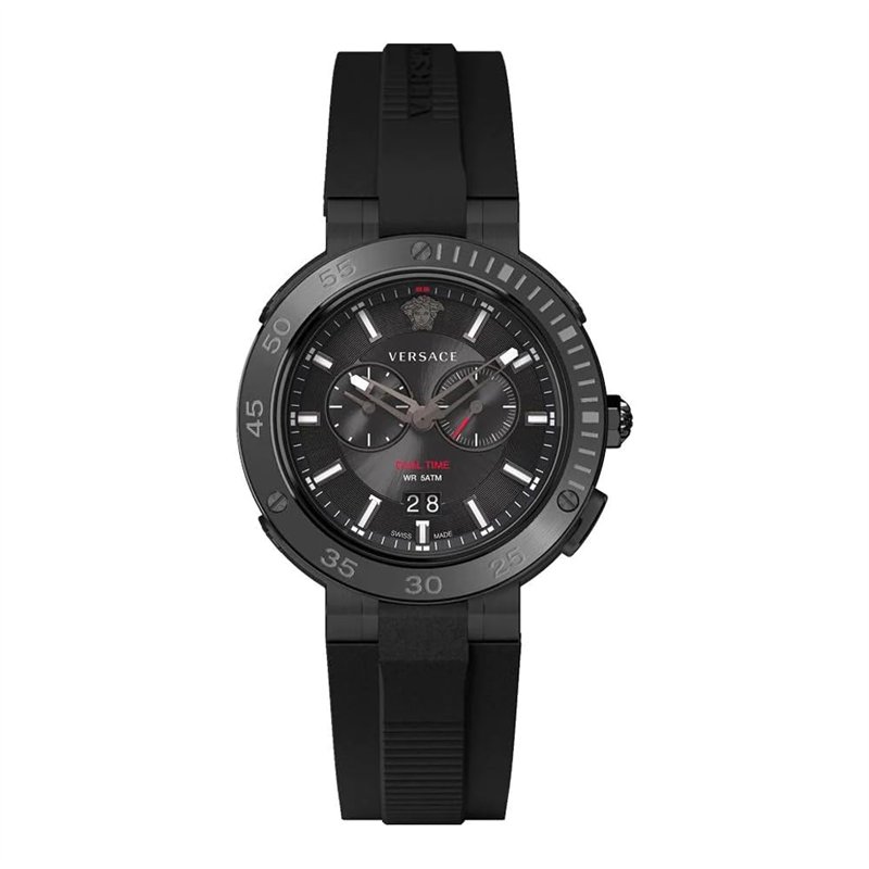 Versace Hommes Analogique Quartz Montre avec Bracelet en Silicone VECN00219