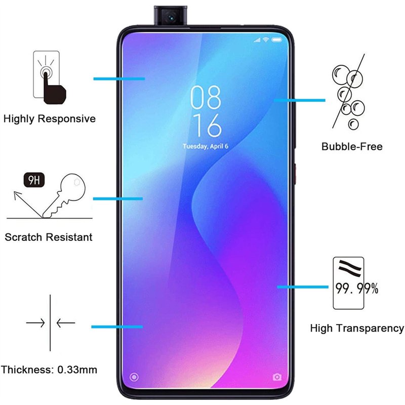 Image secondaire de NEW'C Lot de 2, Verre Trempé pour Xiaomi Mi 9T, Mi 9T Pro, Film Protection écran efficace contre les Rayures - Ultra Résistant (