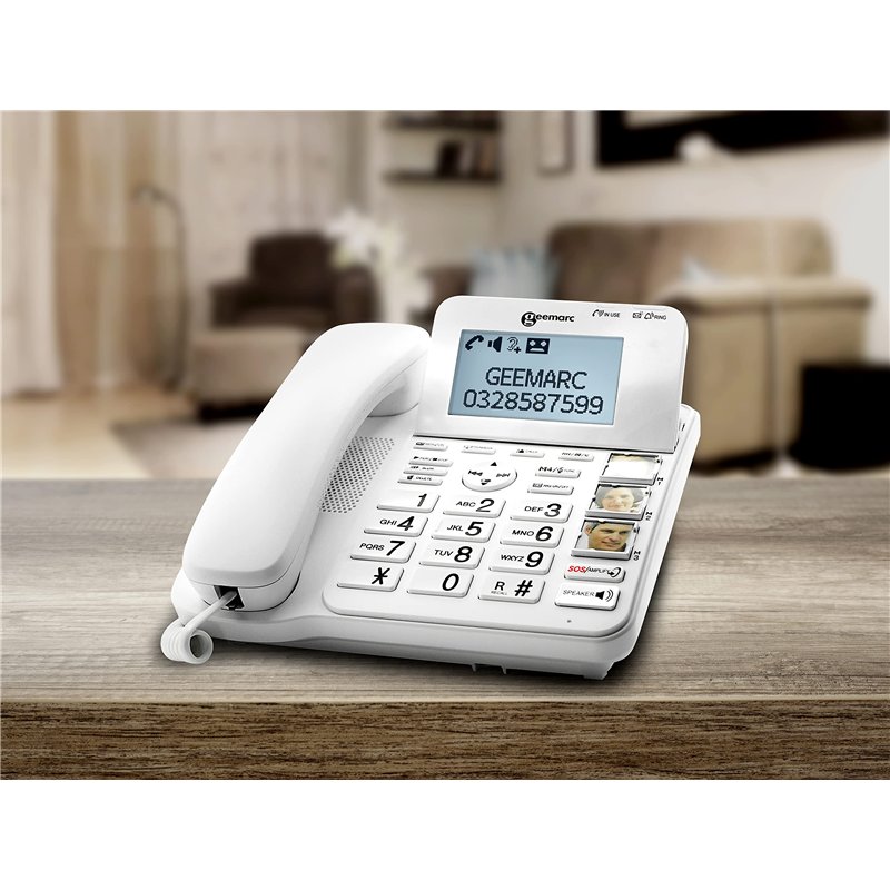 Image secondaire de Geemarc CL595 - Téléphone Fixe pour Personnes Âgées avec Volume de Réception Amplifié, Sonnerie Puissante, Grosse Touches et Fon