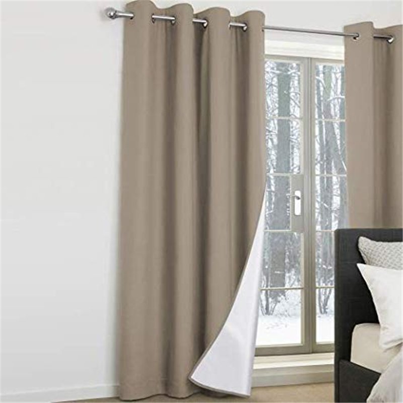 Image secondaire de IDMarket - Lot de 2 rideaux thermiques taupe 135x240 cm