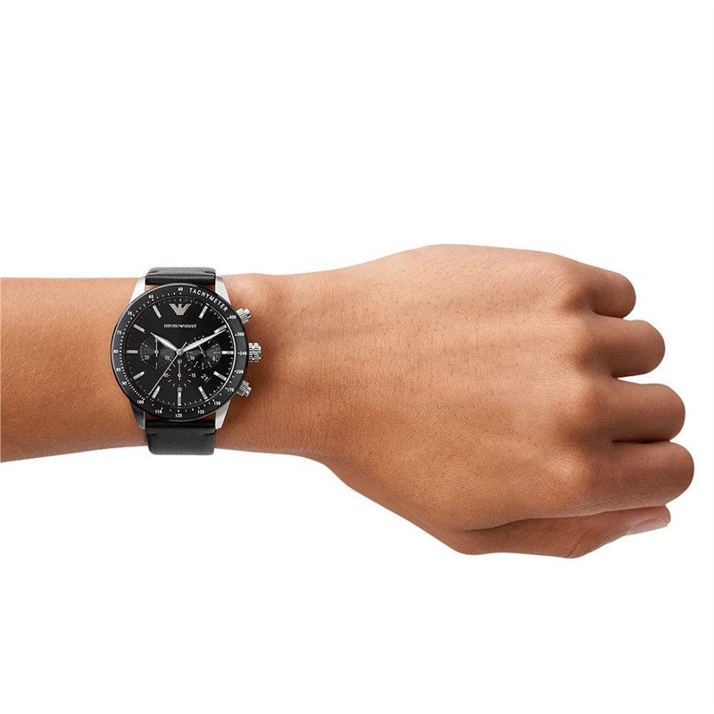 Image secondaire de Emporio Armani Hommes Chronographe Quartz Montre avec Bracelet en Cuir