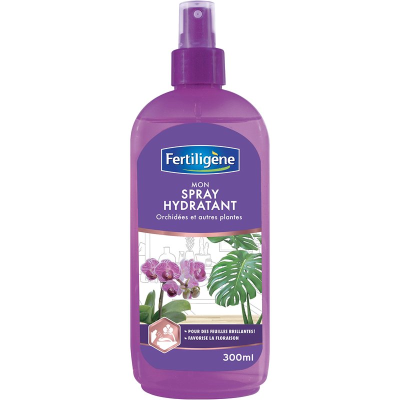 Fertiligène FHYD3 Spray Hydratant Orchidées et Toutes Plantes 300 ml - Actions 3 en 1 - Fabriqué en France