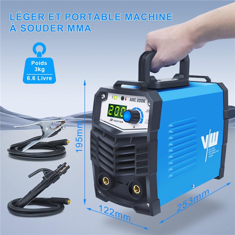 Image secondaire de Soudeuse à électrodes 200 A - Soudeuse à électrodes - Soudeuse à onduleur - Electrodes Inverter - ARC Welder - Appareil pour déb