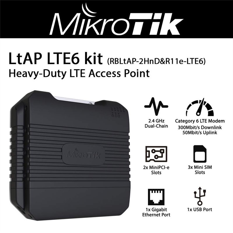 Image secondaire de MikroTik - LtAP LTE6 kit - RBLtAP-2HnD&R11e-LTE6 Routeur