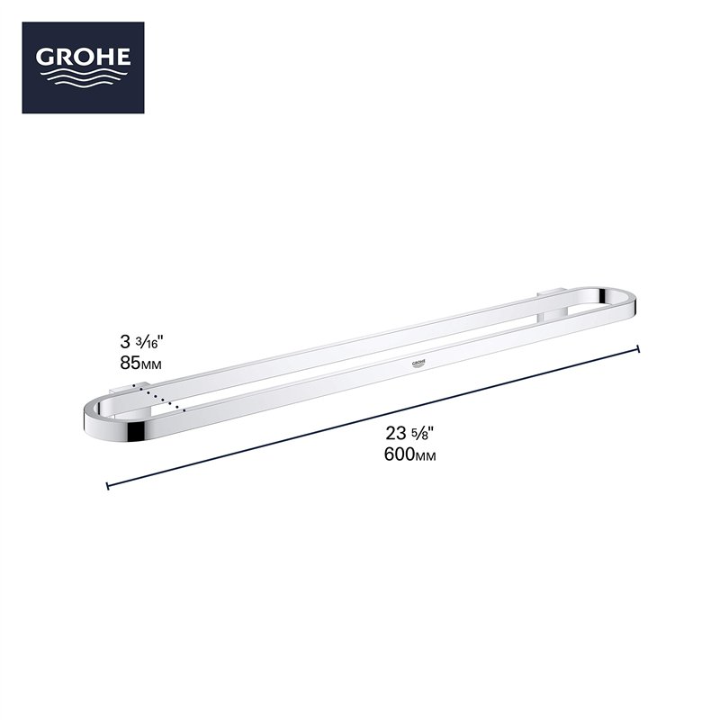 Image secondaire de GROHE 41056A00 Selection Porte-Serviettes, Graphite Rigide, Estandar