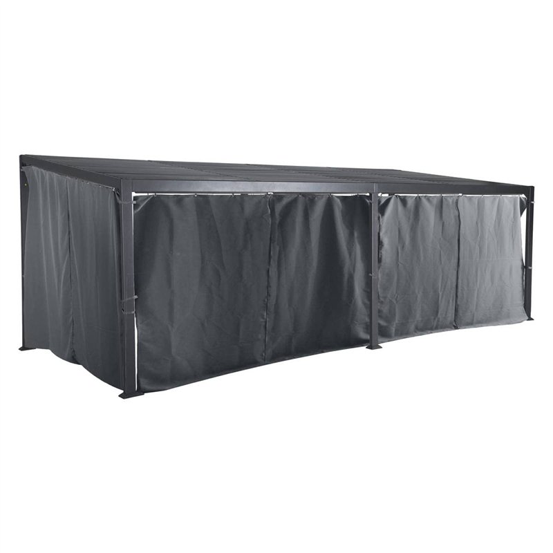 Hespéride - Rideaux pour pergola Avila Ardoise (8 Rideaux)