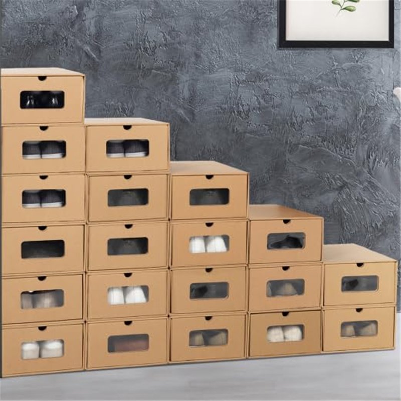IDMarket - Lot de 20 cartons boites de rangement à chaussures avec tiroir