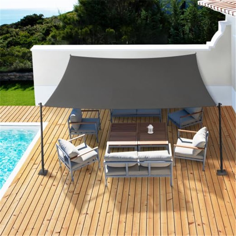Image secondaire de IDMarket - Voile d'ombrage rectangulaire 4x6 M Gris