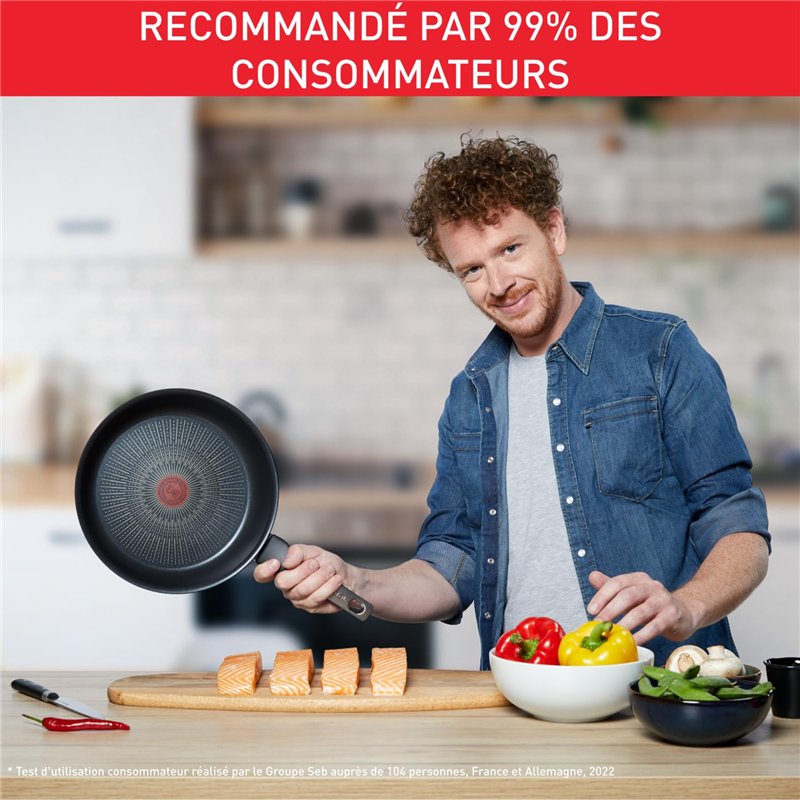 Image secondaire de Tefal Poêle à crêpe 28 cm, Induction, Revêtement antiadhésif résistant aux rayures, Fonction Thermo-Signal, Fabriqué en France,