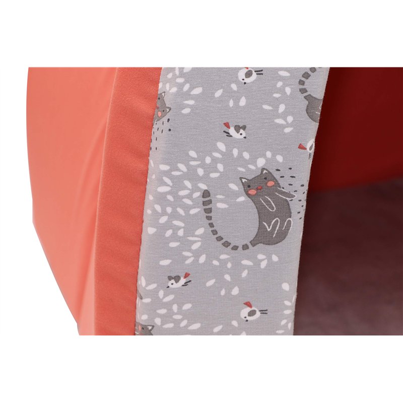 Image secondaire de Aime Tipi Mousse pour Chat Couchage Mistigri Confort Doux Imprimé Coloré Corail Coussin Amovible Taille S
