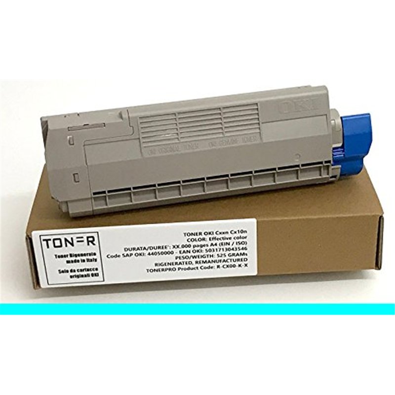 Toner OKI C612 C612n C612dn C 612 n dn - Cyan - 6000 pages - Code OKI 46507507 - EAN 5031713068396 - Régénéré Made in Italy