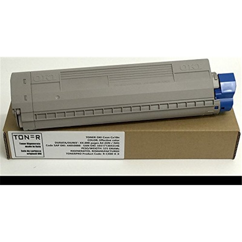 Toner OKI C834 C844 n dn 834 844 - Noir - 10 000 pages - Code OKI 46861308 - EAN 5031713071129 - Régénéré Made in Italy
