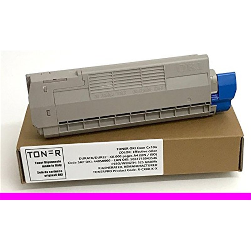 Toner OKI C612 C612n C612dn C 612 n dn - Magenta - 6000 pages - Code OKI 46507506 - EAN 5031713068389 - Régénéré Made in Italy