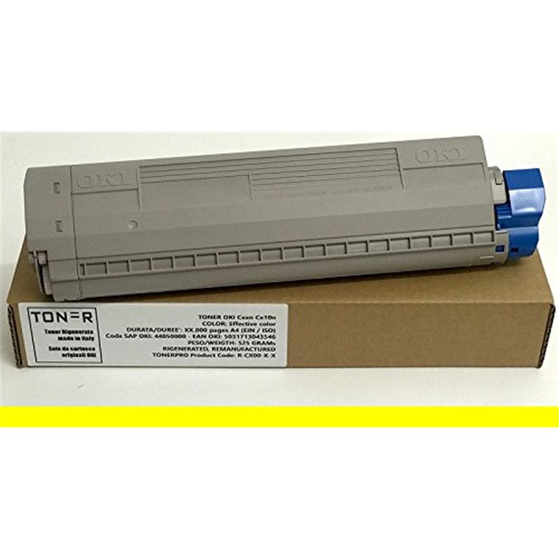 Toner OKI C831n C841n C831dn C841dn - Jaune - 10 000 pages - Code OKI 44844505 - EAN 5031713053798 - Régénéré Made in Italy