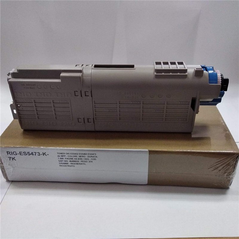 Toner OKI C532 C542 MC563 MC573 532 542 573 563 - Noir - 7000 pages - Code OKI 46490608 - EAN 5031713067764 - Régénéré Made in I