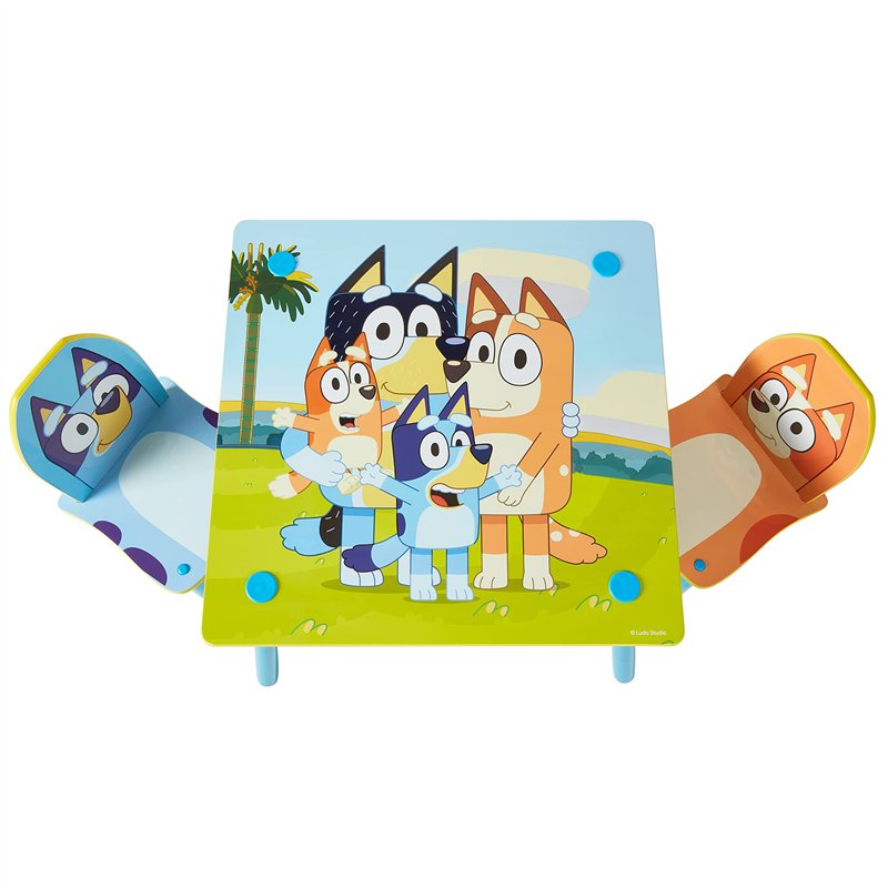 Bluey Ensemble 2 chaises pour Enfants, Multicolore, Table 43,5cm (H) x 63cm (W) x 63cm (D)