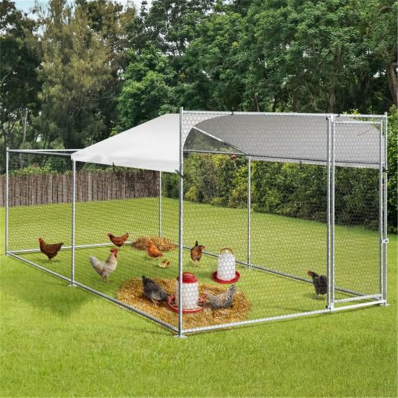 Image secondaire de IDMarket - Enclos Bogota 8 m² Parc grillagé 2x4x1,6 M Acier galvanisé avec Filet