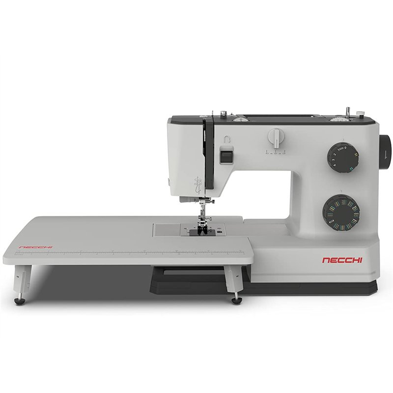 Necchi Q132A Machine à coudre, intérieur en aluminium moulé sous pression, coque en ABS, noir, régulier