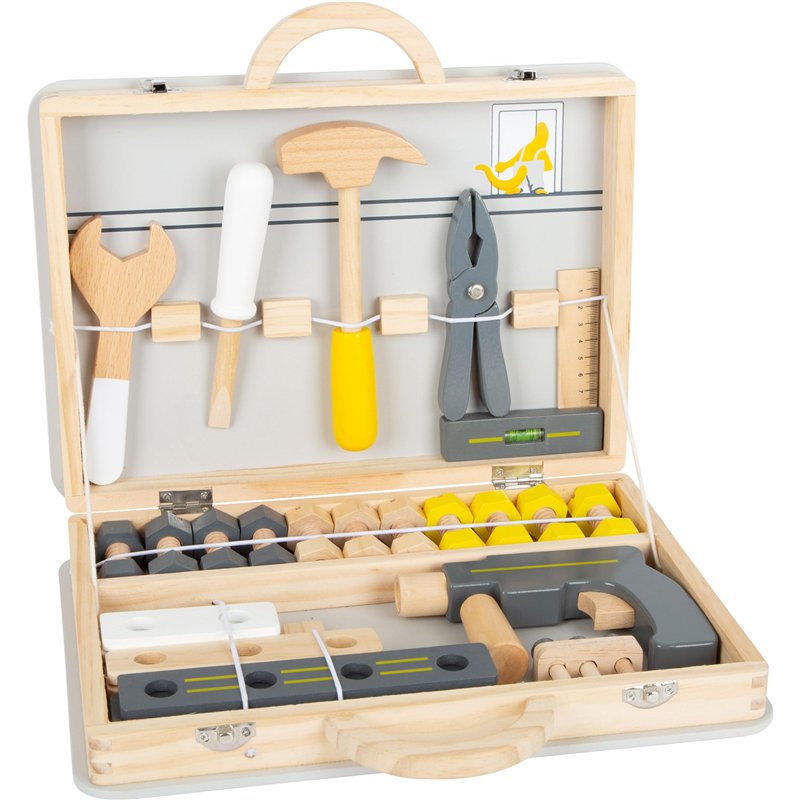 Small Foot 11808 Boîte à Outils Miniwob en Bois, avec de Nombreux Outils et Un Jeu de vis, pour Les Enfants à partir de 3 Ans