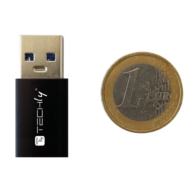 Image secondaire de Techly 361414 Mini Convertisseur USB-A 3.0 Mâle à USB-C™ Femelle Noir