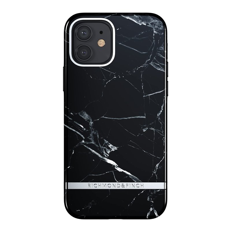 Richmond & Finch Compatible avec iPhone 12 / iPhone 12 Pro Coque de Téléphone Conçu, 6.1 Pouces, Marbre Noir, étuis Testés Contr