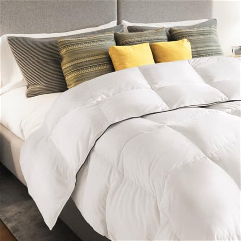 Image secondaire de IDMarket - Couette 220x240 CM AELA Blanche en Plume d'oie Anti acarien 500 GR