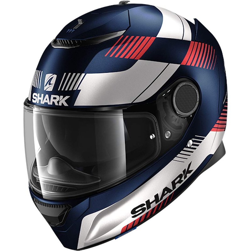 SHARK, Casque intégral moto, Spartan Strad bleu mat blanc rouge, XL
