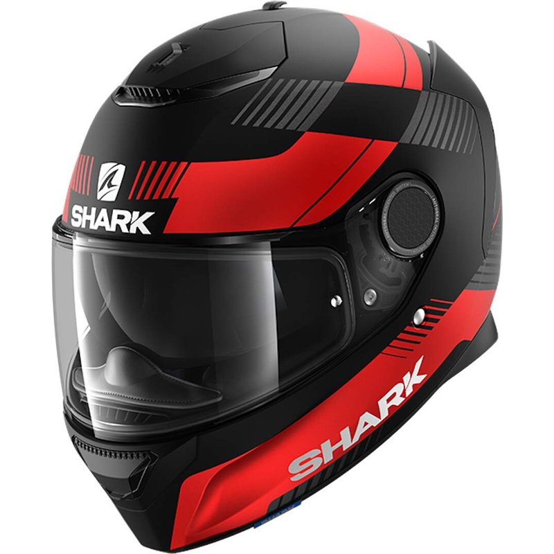 SHARK, Casque intégral moto, Spartan Strad noir mat rouge anthracite, L