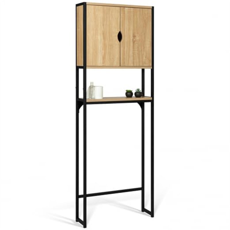IDMarket - Meuble étagère dessus WC placard DETROIT design industriel