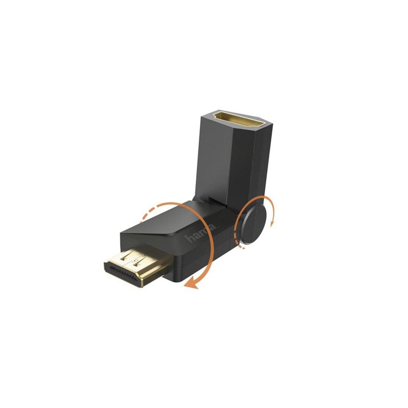 Hama Adaptateur HDMI Prise HDMI (Angle, Rotatif, Compact, 4096 x 2160, HDMI 2.0b) Noir