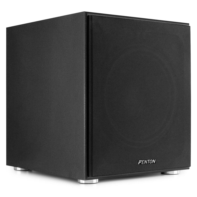 Fenton SHFS12B Subwoofer Amplifié 12 Noir, Caisson de Basse Actif, 400 Watts Max, Bass-Reflex, Qualité Sonore Optimale, Caisson