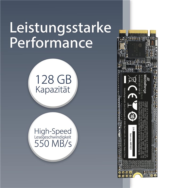 Image secondaire de MediaRange MR1021 Disque SSD M.2 128 Go Série ATA III 3D TLC NAND