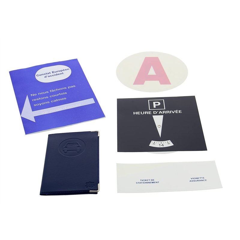 Color Pop 550044 Kit Complet Jeune conducteur : Porte papiers de Voiture, Constat, Vignette Assurance, Disque de stationnement,