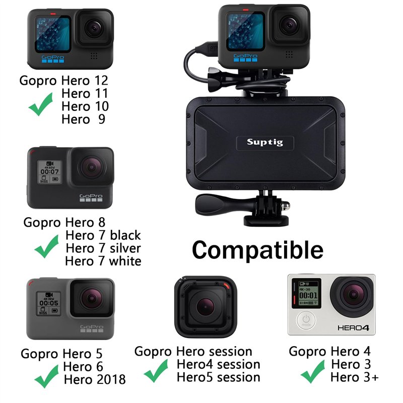 Image secondaire de Suptig Chargeur Portable, Batterie Externe étanche 7800 mAh, Compatible avec GoPro Hero 13 Hero 12 Hero 11 Hero 10 Hero 9 Hero 8