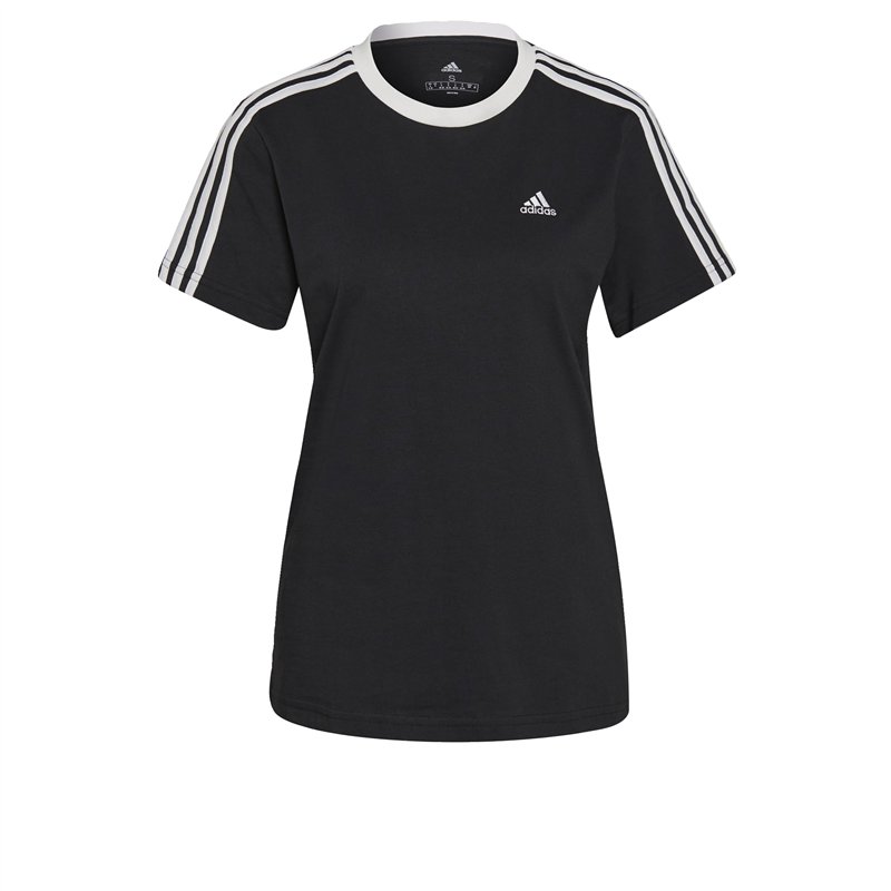 adidas Femme Essentials 3-Stripes Tee, Black/White, M