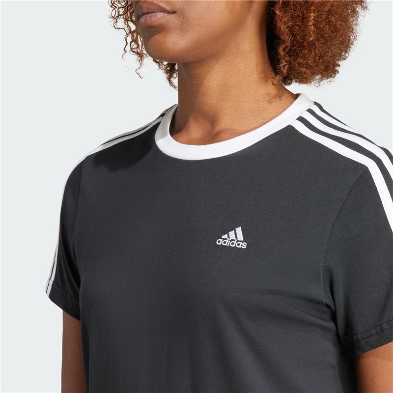 Image secondaire de adidas Femme Essentials 3-Stripes Tee, Black/White, M
