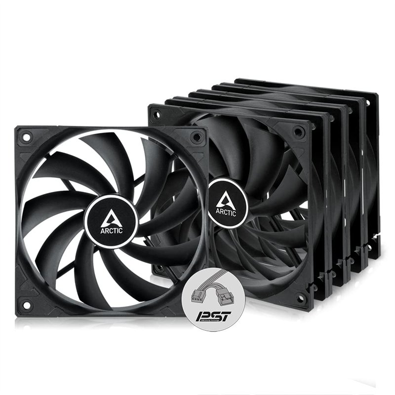 ARCTIC F12 PWM PST (5 Pièces) - Ventilateur PC, 120 mm, Haute Performance, Ventilateur Boitier, Refroidisseur Silencieux pour UC