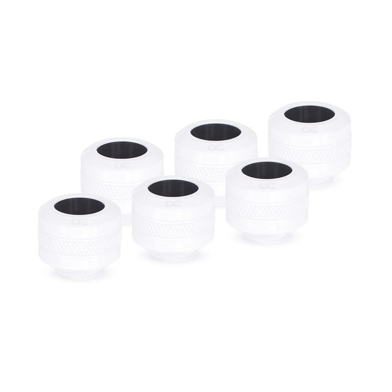 Alphacool Eiszapfen PRO Anschluss 13mm HardTube Fitting G1/4, 6-Pack - weiß