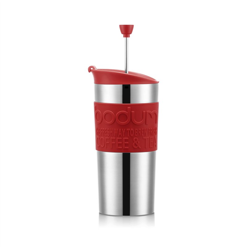 Image secondaire de Bodum K11067-04 TRAVEL PRESS SET Mug à piston isotherme en inox double paroi, avec couvercle extra, 0.35 l