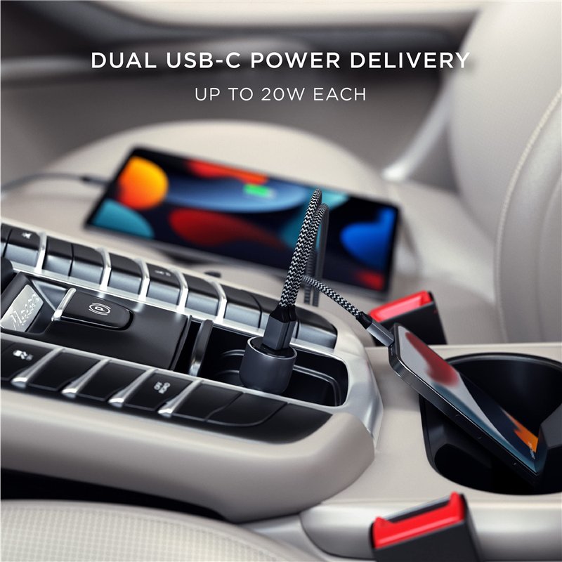 Image secondaire de Satechi Chargeur de Voiture Double USB-C PD 40W, Puissance 20W + 20W, Compatible avec Tous Les modèles de la série iPhone 16/15/