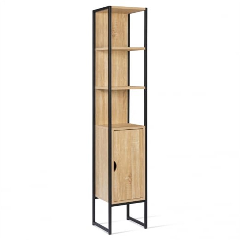 IDMarket - Meuble colonne salle de bain DETROIT 1 porte design industriel