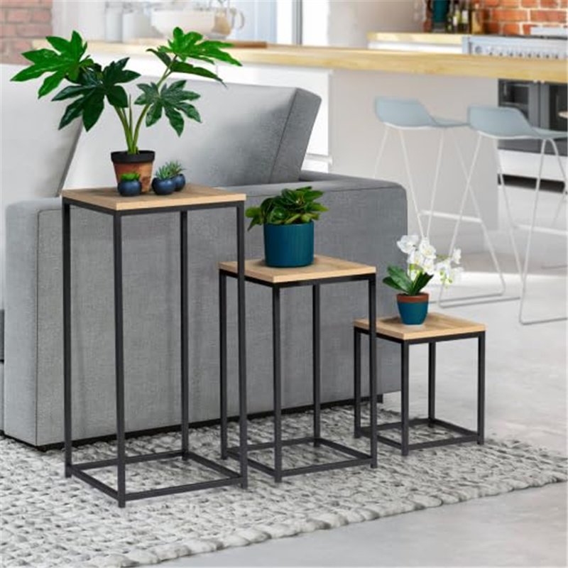 Image secondaire de IDMarket - Lot de 3 Tables d'appoint Detroit Design Industriel