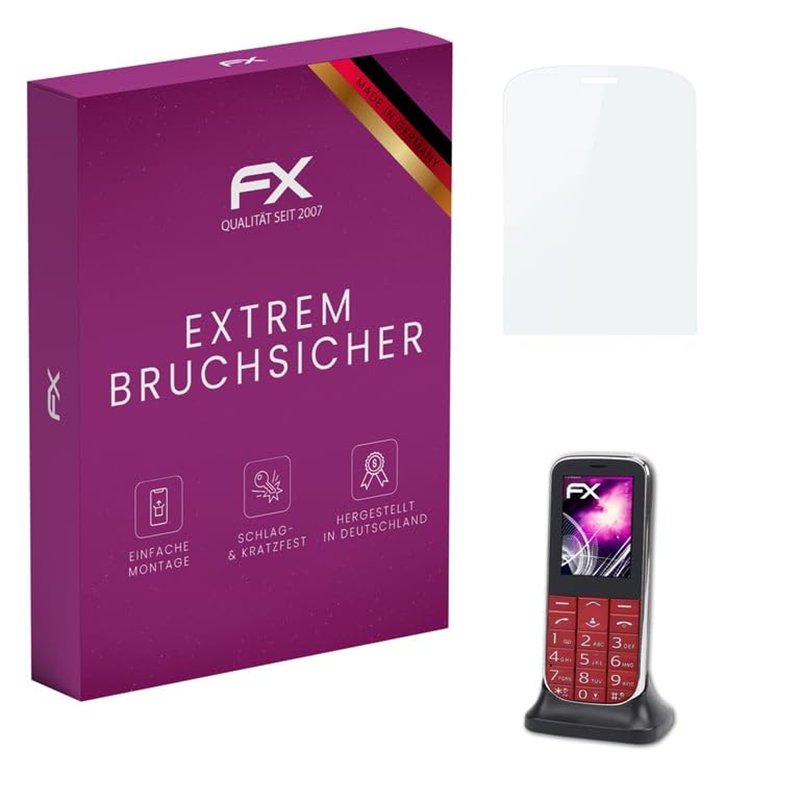 atFoliX Protection Écran Film de verre en plastique compatible avec Olympia Joy II Verre film protecteur, 9H Hybrid-Glass FX Pro